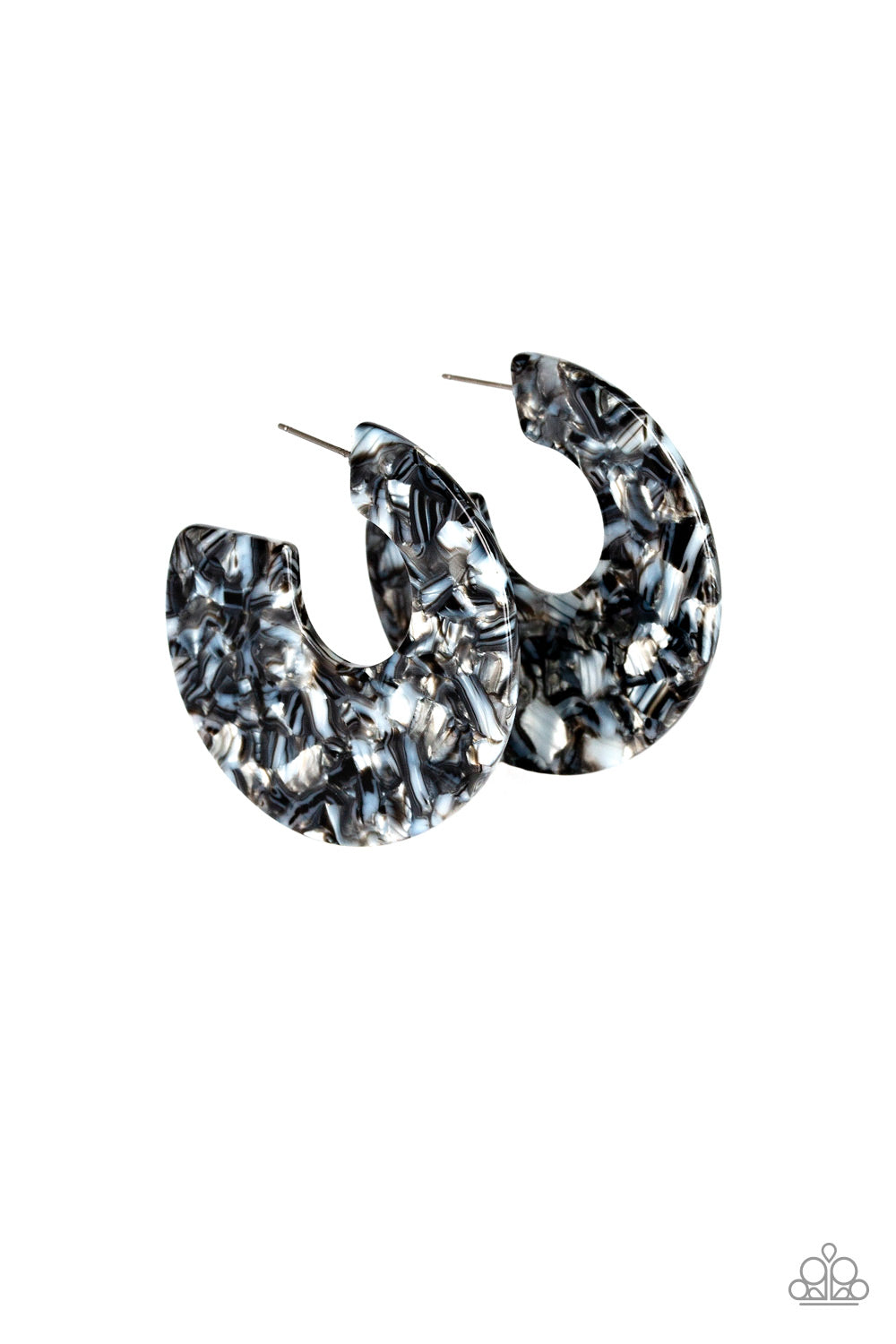 Tropically Torrid - Black Hoop Earrings