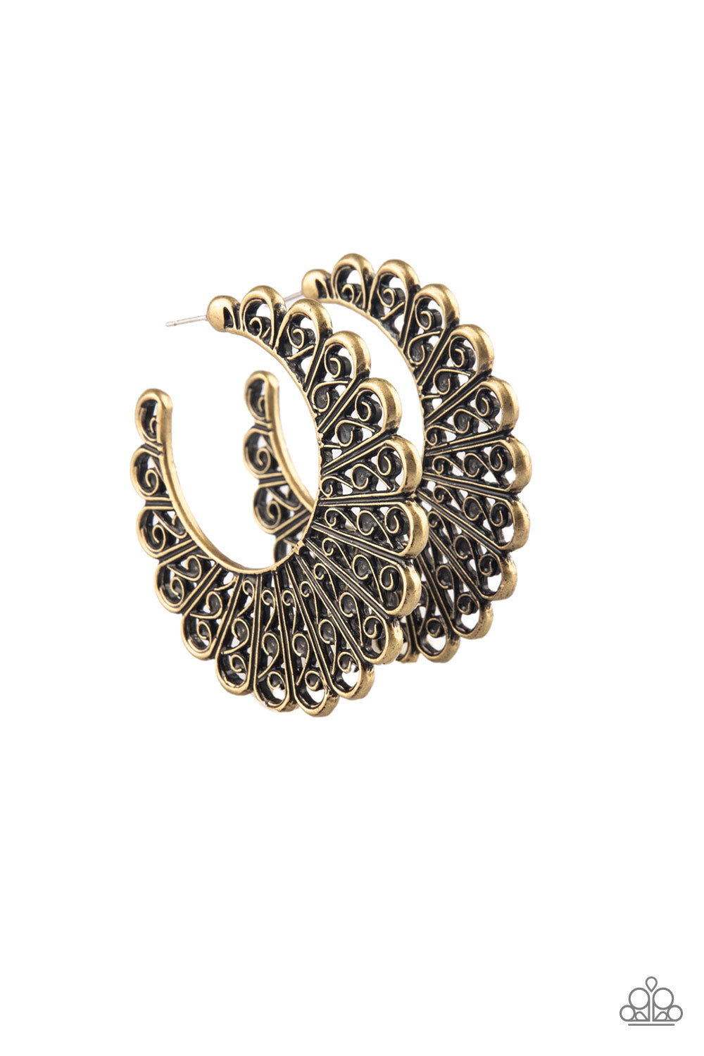 Funky Flirt - Brass Earrings