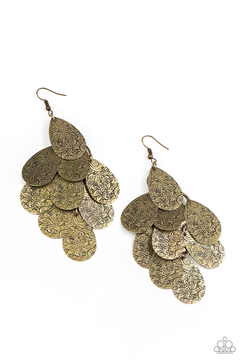 Hibiscus Harmony - Brass Earrings