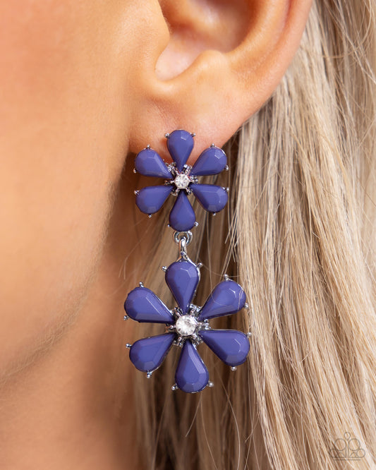 A Blast of Blossoms - Blue Earrings