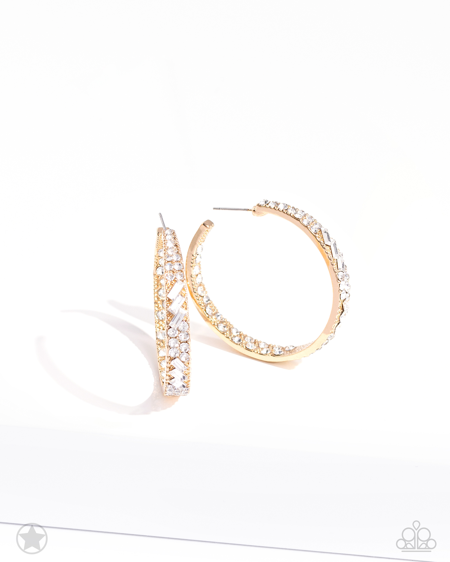 GLITZY By Association - Gold Blockbuster Hoop Earrings