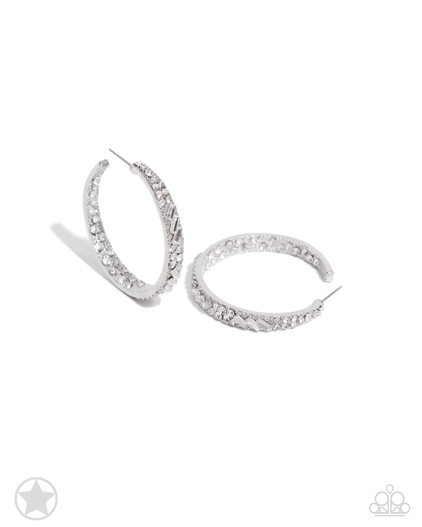 GLITZY By Association - White Blockbuster Hoop Earrings