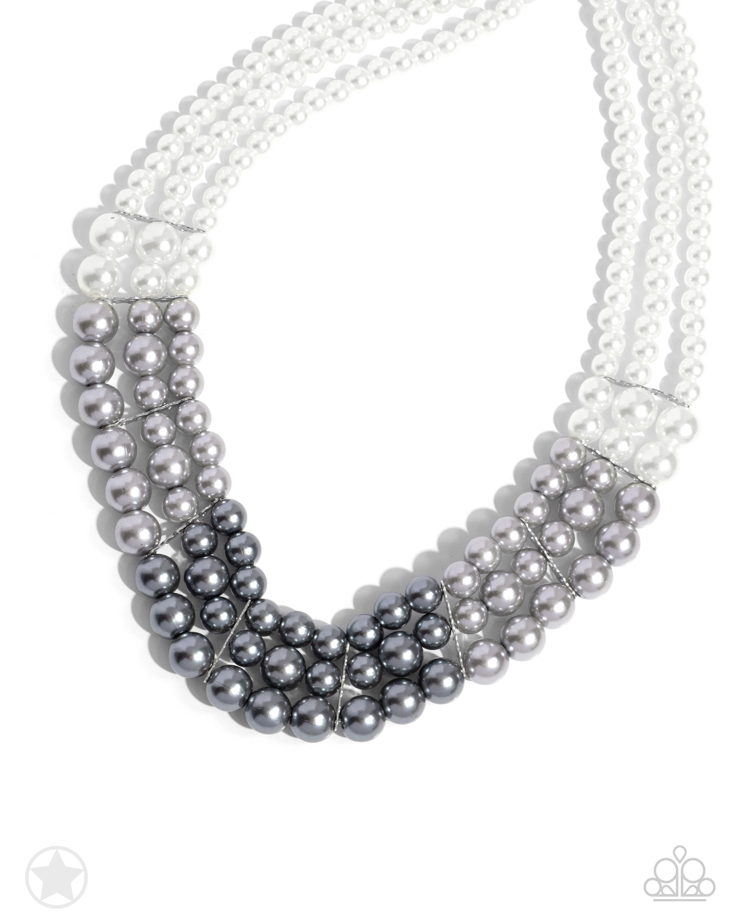 Lady In Waiting - Silver Pearl Blockbuster Necklace