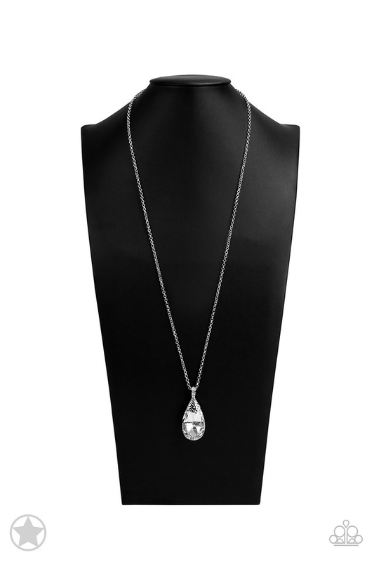 Spellbinding Sparkle - White Blockbuster Necklace