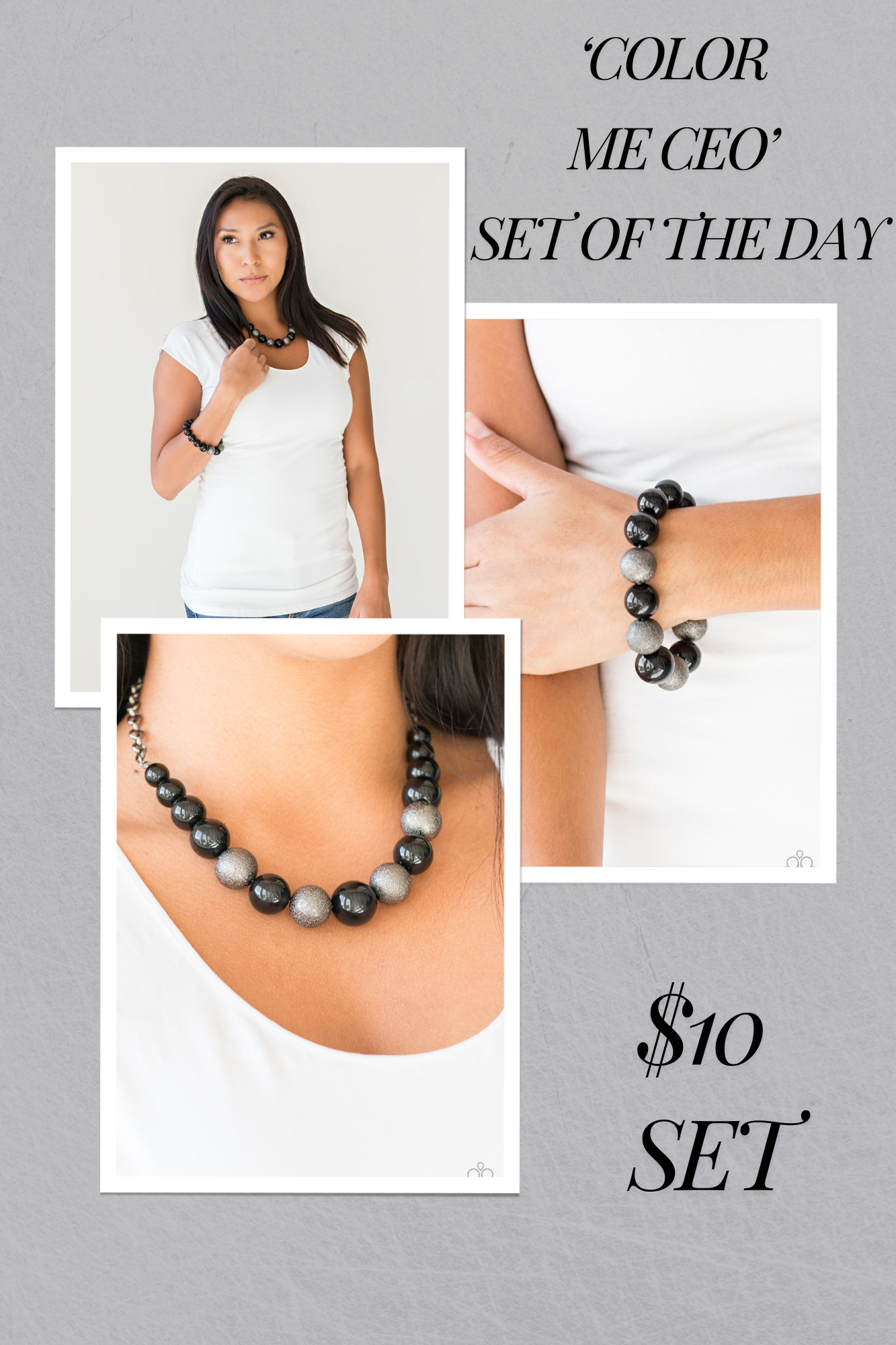 Color Me CEO 2pc Set - Black Necklace Set