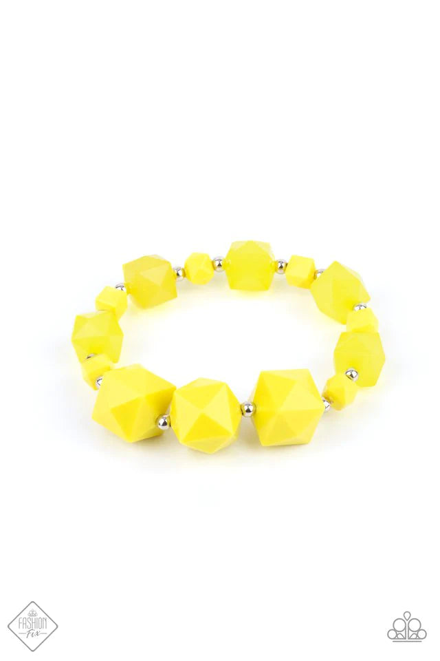 Paparazzi Trendsetting Tourist - Yellow Bracelet 