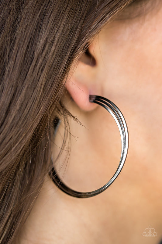 HAUTE Gossip - Black Hoop Earrings