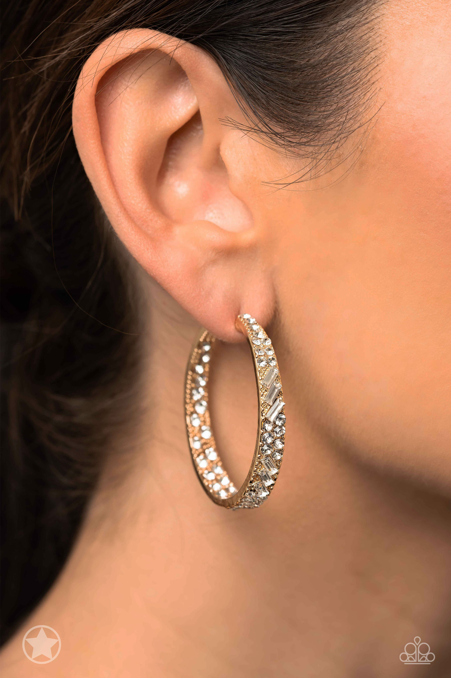 GLITZY By Association - Gold Blockbuster Hoop Earrings