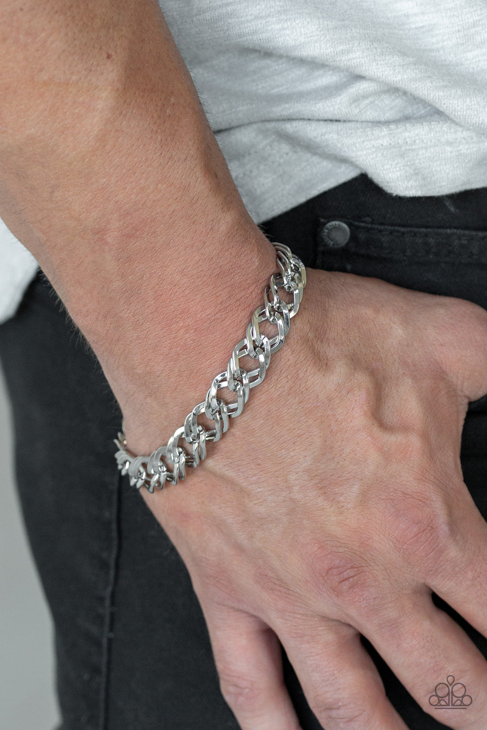 Paparazzi On The Ropes - Silver Urban Bracelet - Kingdom Bling Showroom