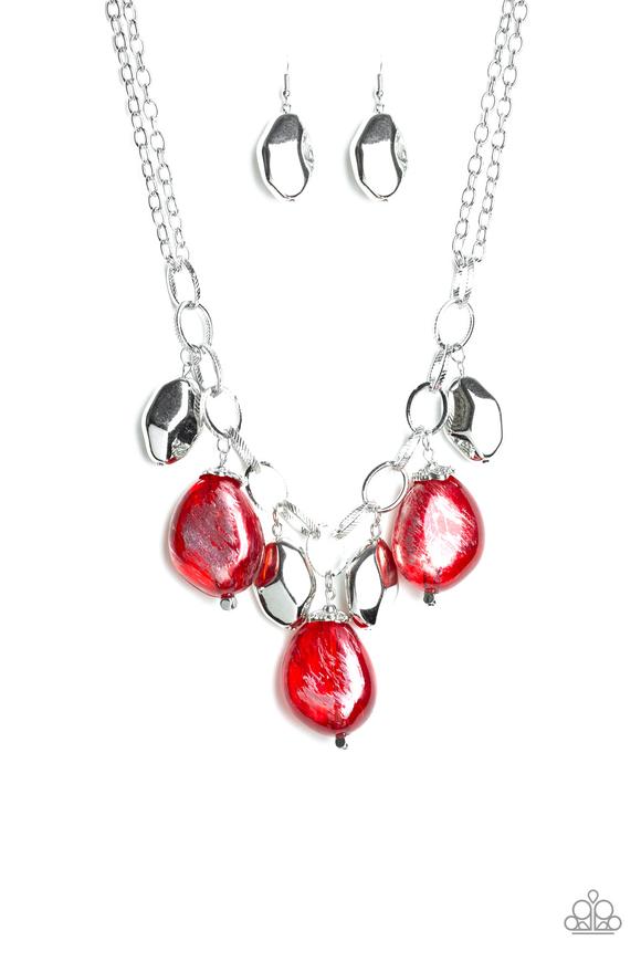 Paparazzi Looking Glass Glamorous - Red Necklace 