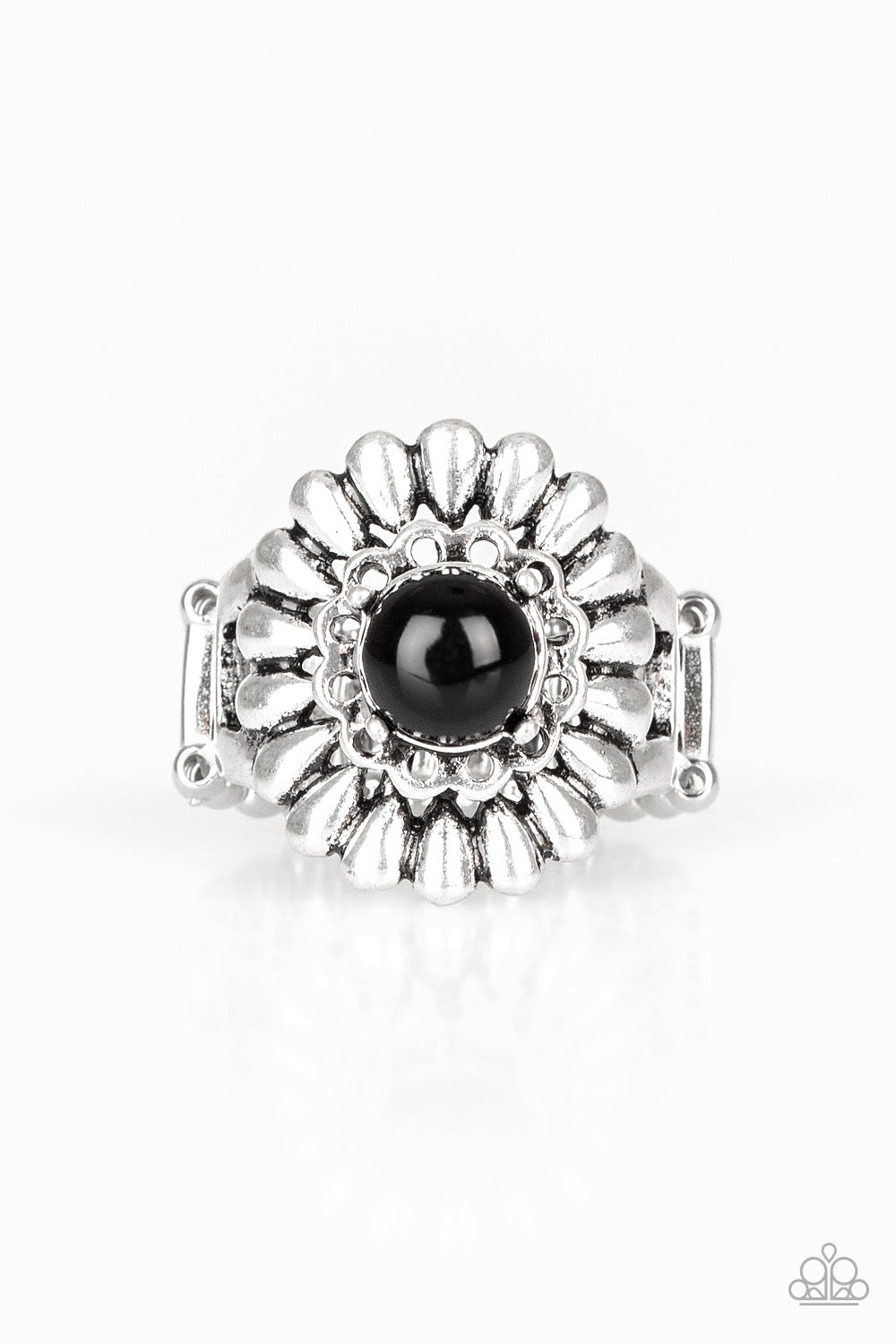 Paparazzi Poppy Pep - Black Ring - Kingdom Bling by Pamela