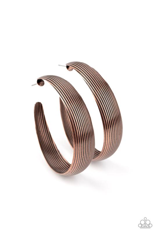 Paparazzi Desert Wanderings - Copper Hoop Earrings