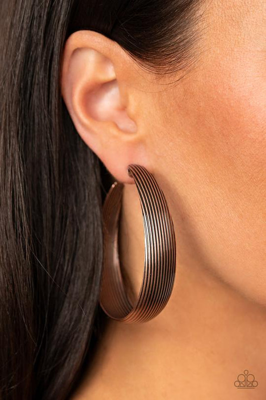 Paparazzi Desert Wanderings - Copper Hoop Earrings