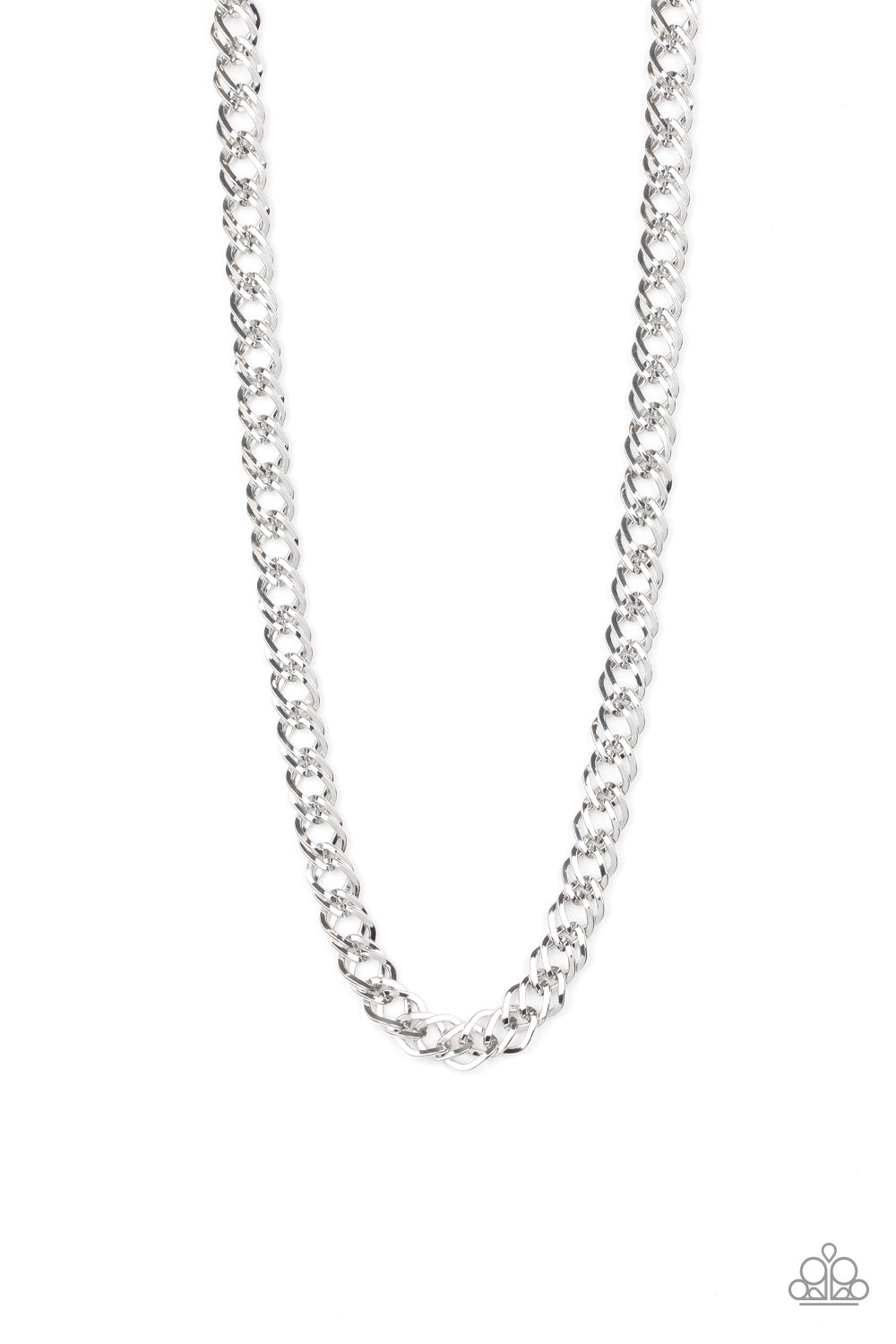 Paparazzi Undefeated - Silver Urban Necklace - Kingdom Bling Showroom