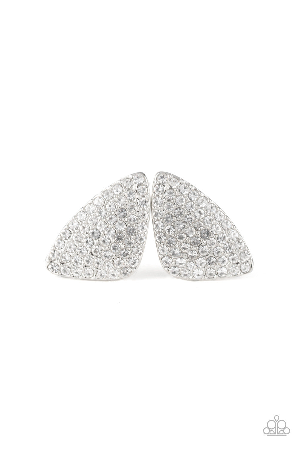 Paparazzi Supreme Sheen - White Post Earrings - Kingdom Bling by Pamela