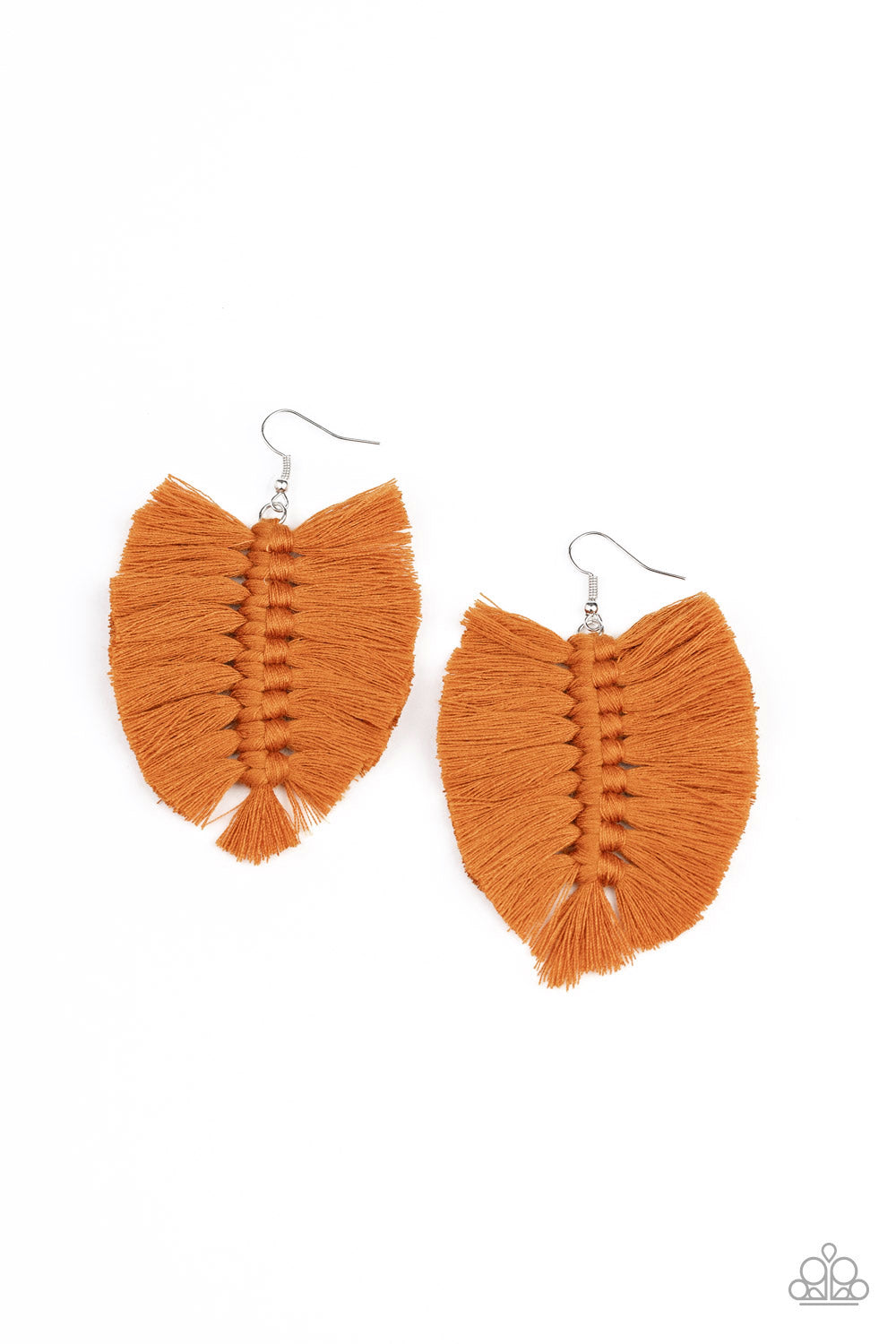 Paparazzi Knotted Native - Brown Earrings