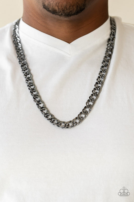 Paparazzi Undefeated - Black Urban Necklace - Kingdom Bling Showroom