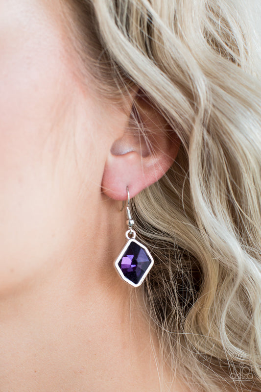 Paparazzi Glow It Up - Purple Earrings - Kingdom Bling by Pamela