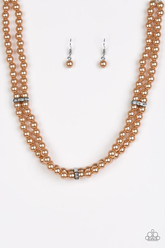 Paparazzi Put On Your Party Dress - Brown Necklace 