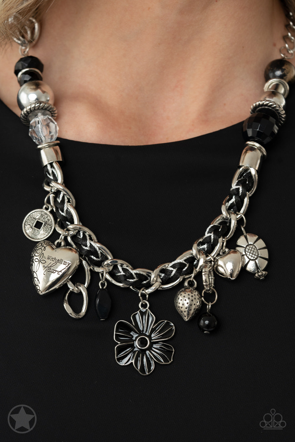 Paparazzi Charmed, I Am Sure - Black Blockbuster Necklace 