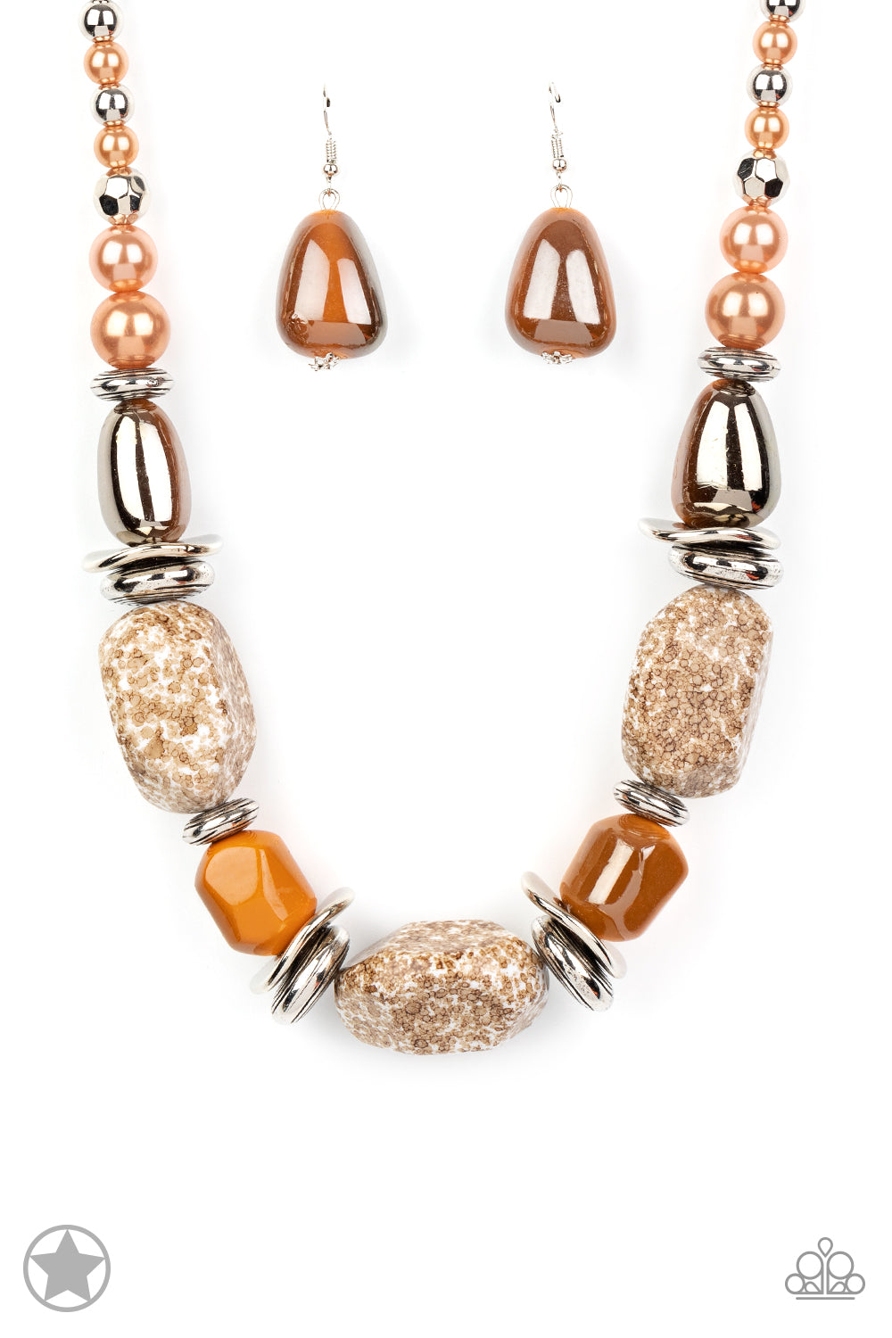 Paparazzi In Good Glazes - Peach Blockbuster Necklace