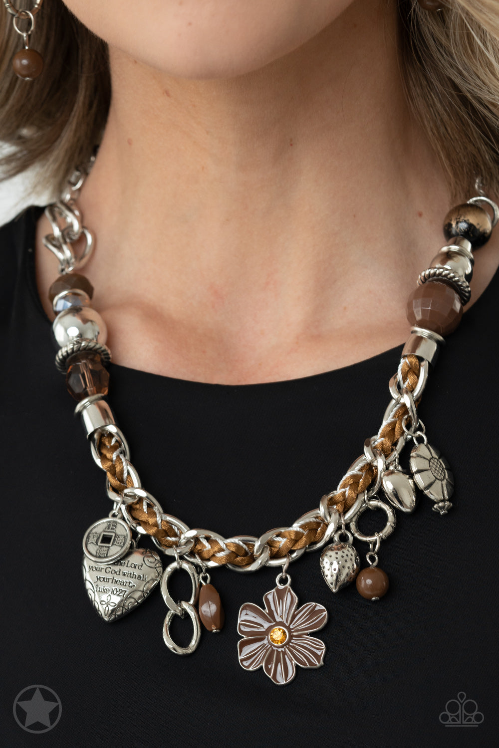 Paparazzi Charmed, I Am Sure - Brown Blockbuster Necklace 