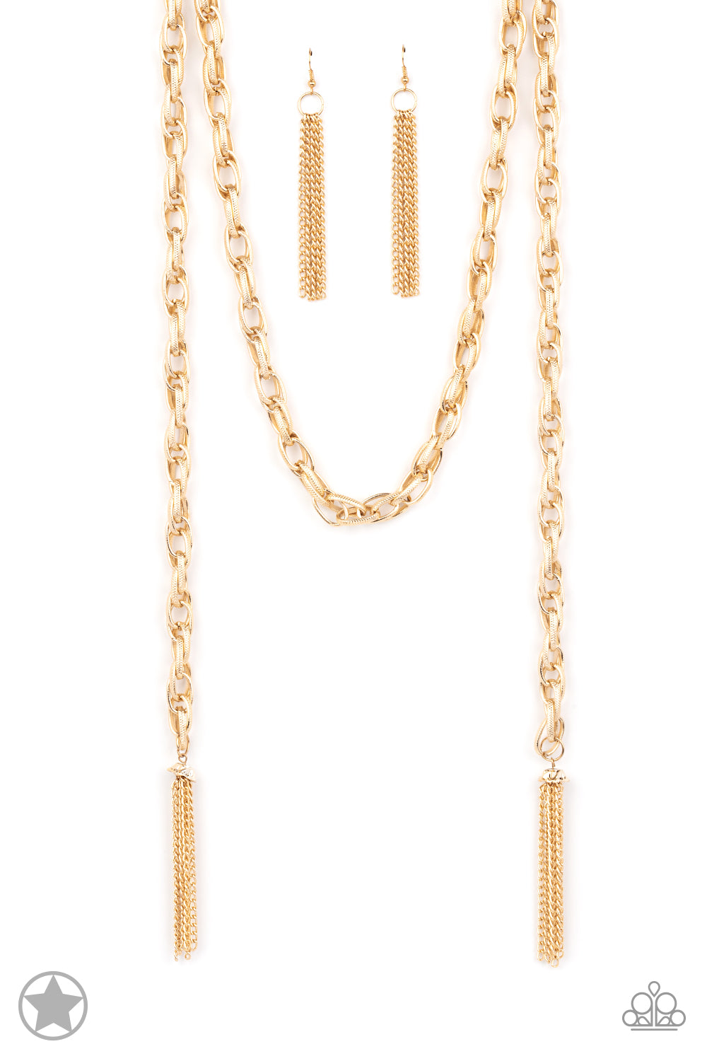 Paparazzi SCARFed for Attention - Gold Blockbuster Necklace 