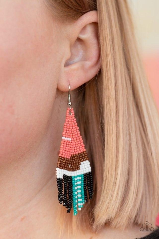 Paparazzi Summer Heat - Orange Earrings 