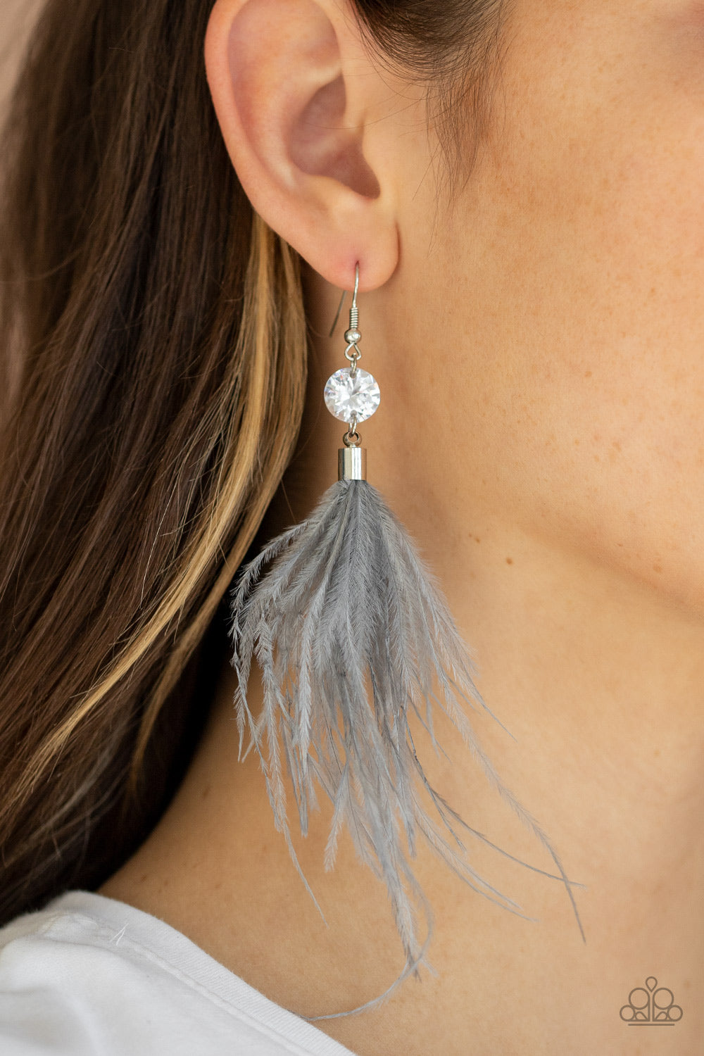 Paparazzi Feathered Flamboyance - Silver Earrings 