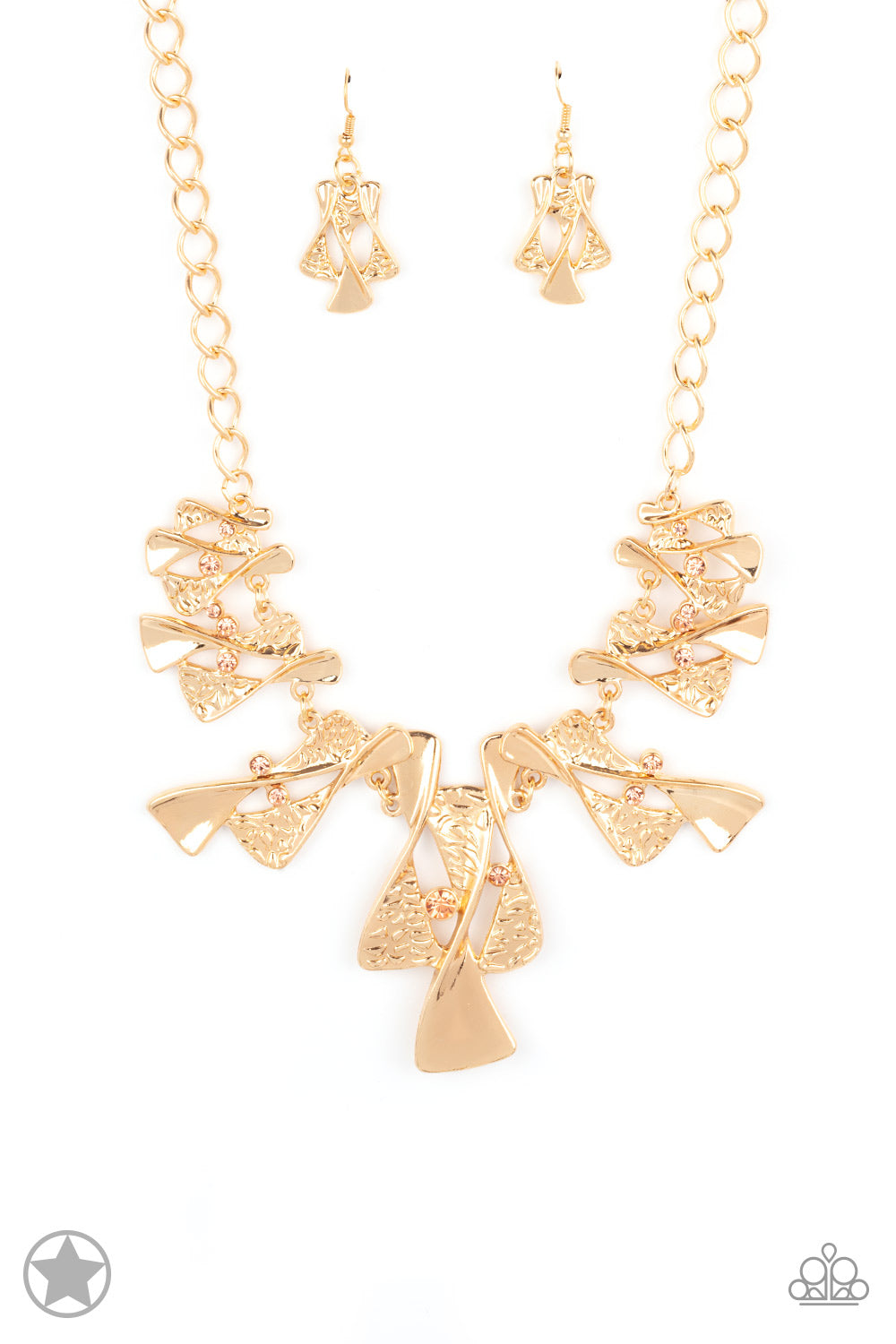 Paparazzi The Sands of Time - Gold Blockbuster Necklace 