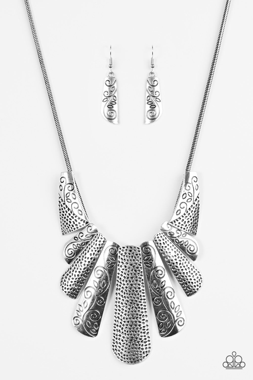 Paparazzi Untamed - Silver Necklace - Kingdom Bling Showroom