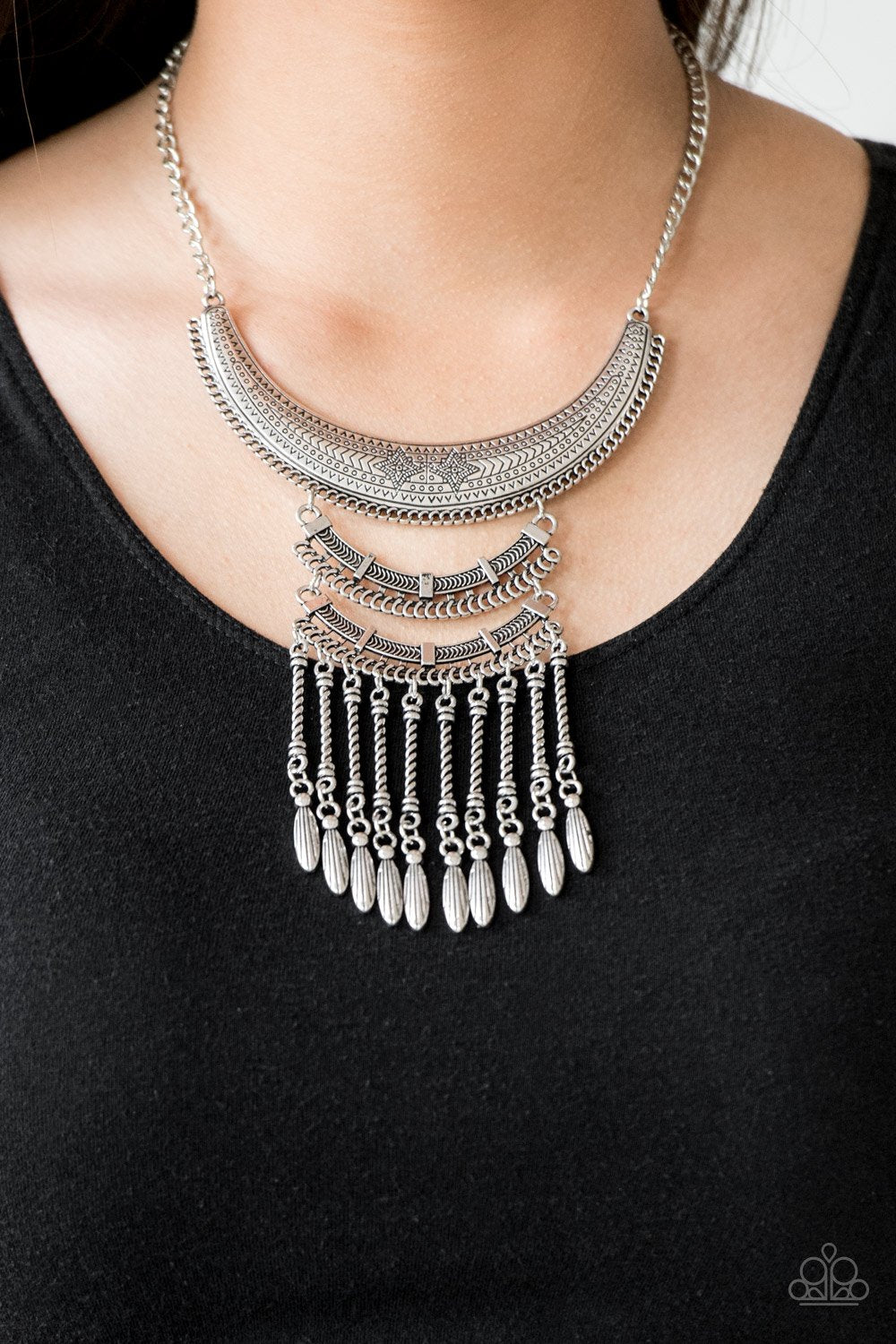 Paparazzi Eastern Empress - Silver Necklace