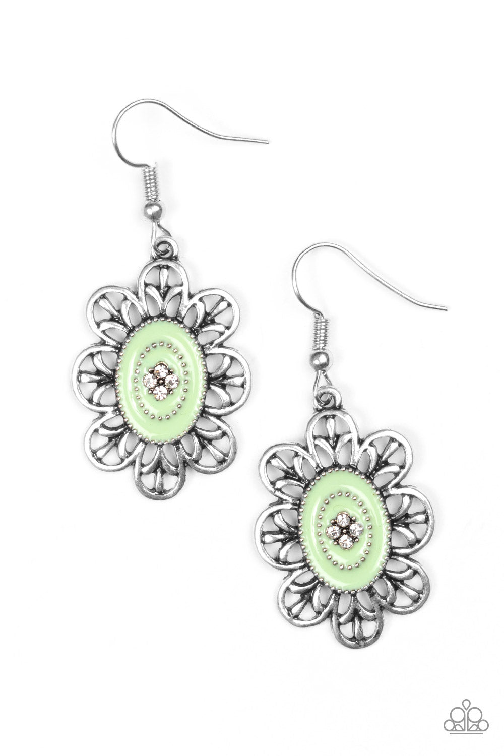 Posy Party - Green Earrings 