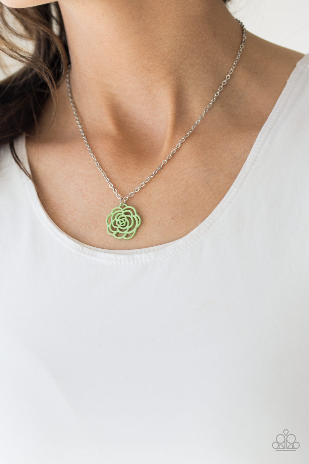 Paparazzi Blossom Bliss - Green Necklace