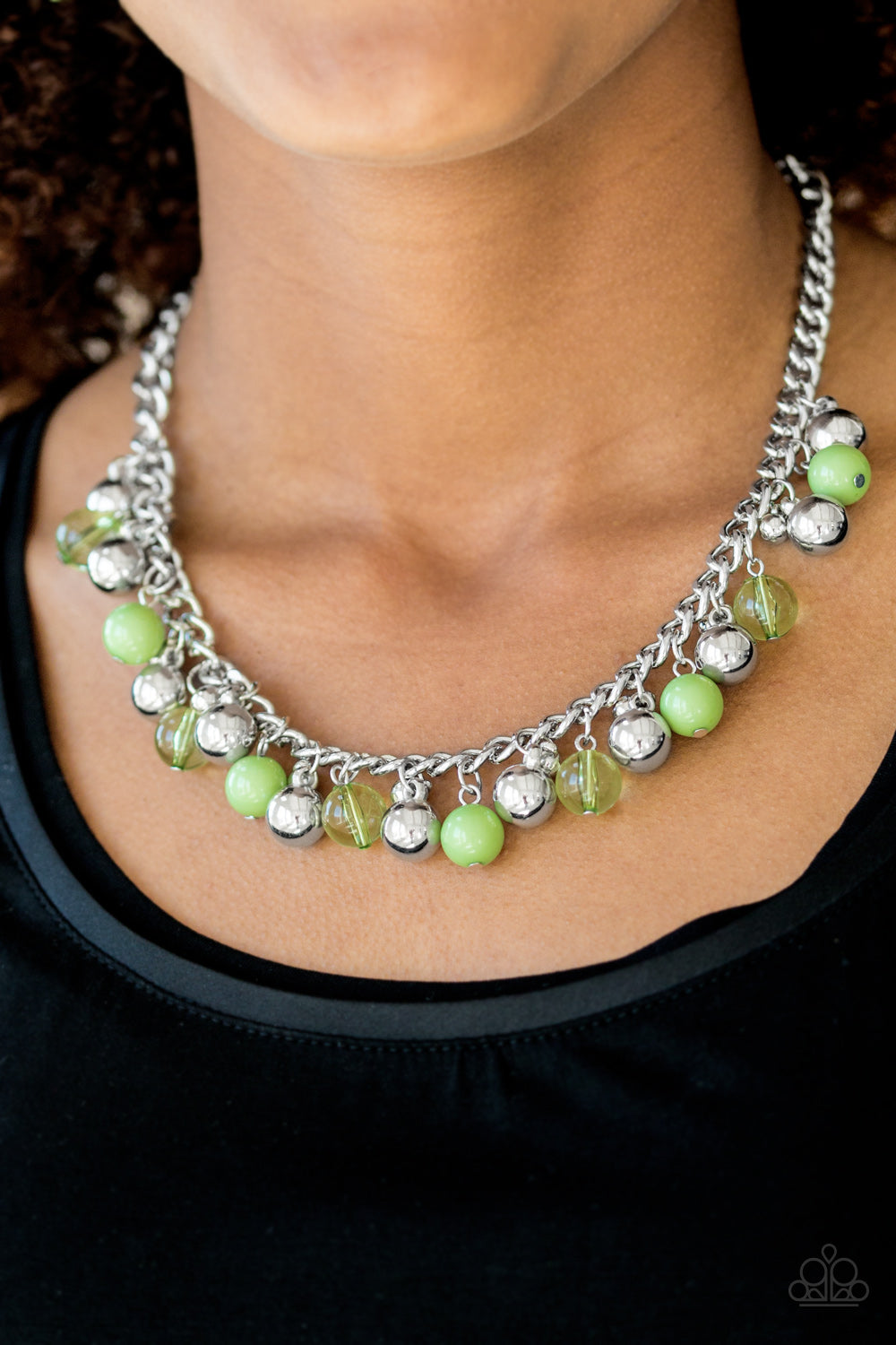 Keep A GLOW Profile - Green Necklace 
