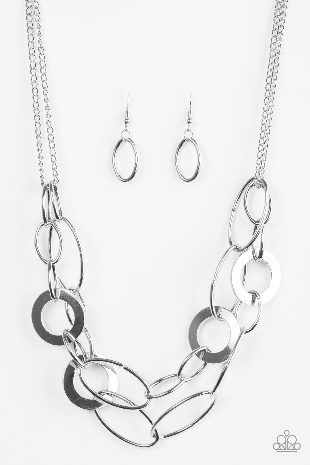 Paparazzi Metallic Maverick - Silver Necklace - Kingdom Bling Showroom