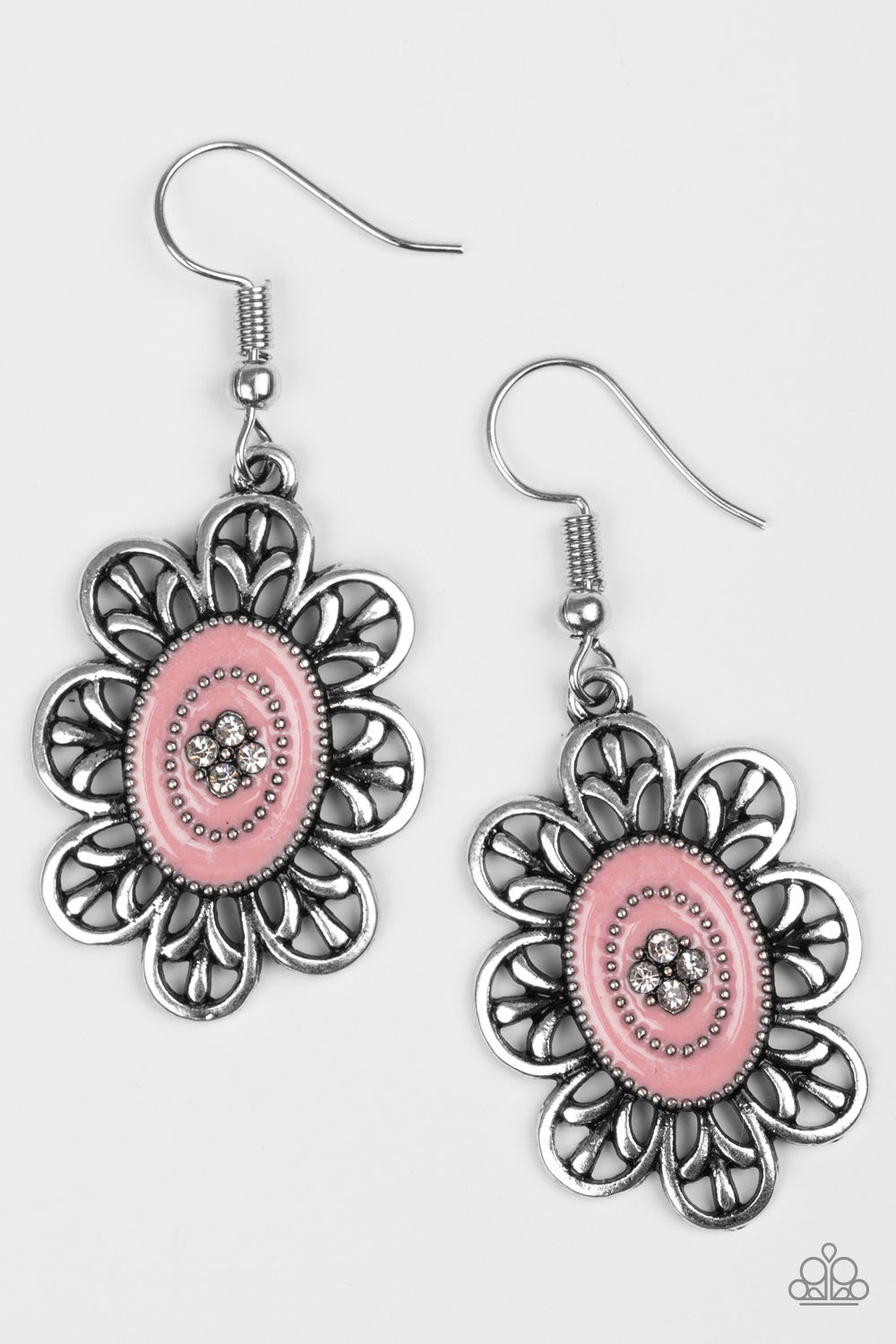 Paparazzi Posy Party - Pink Earrings 