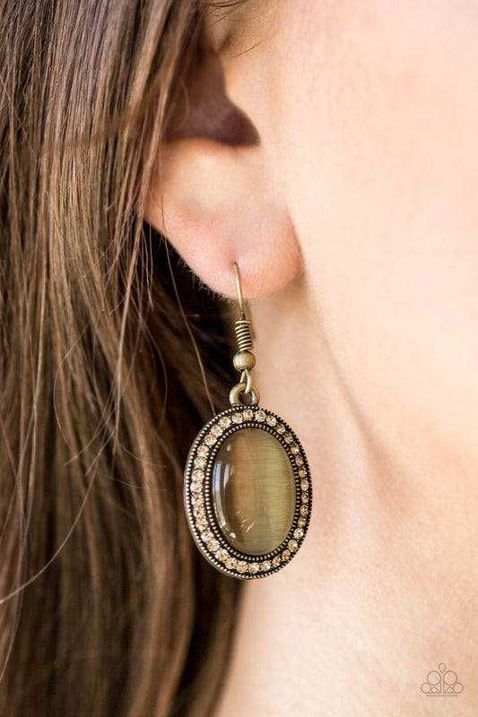 Paparazzi Just GLOWS To Show - Brass Earrings 