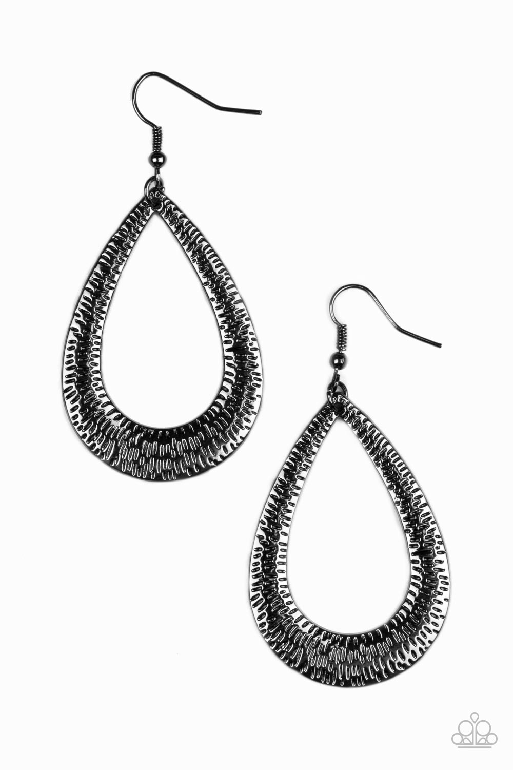 Straight Up Shimmer - Black Earrings 