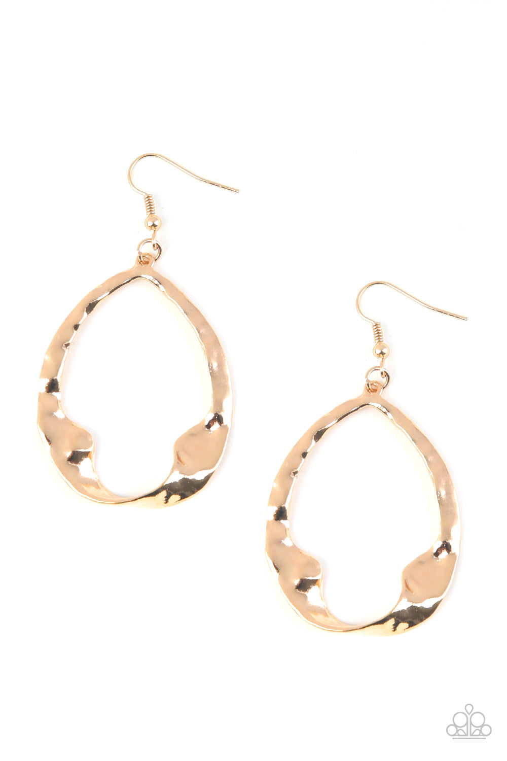 Paparazzi Twist Me Round - Gold Earrings 