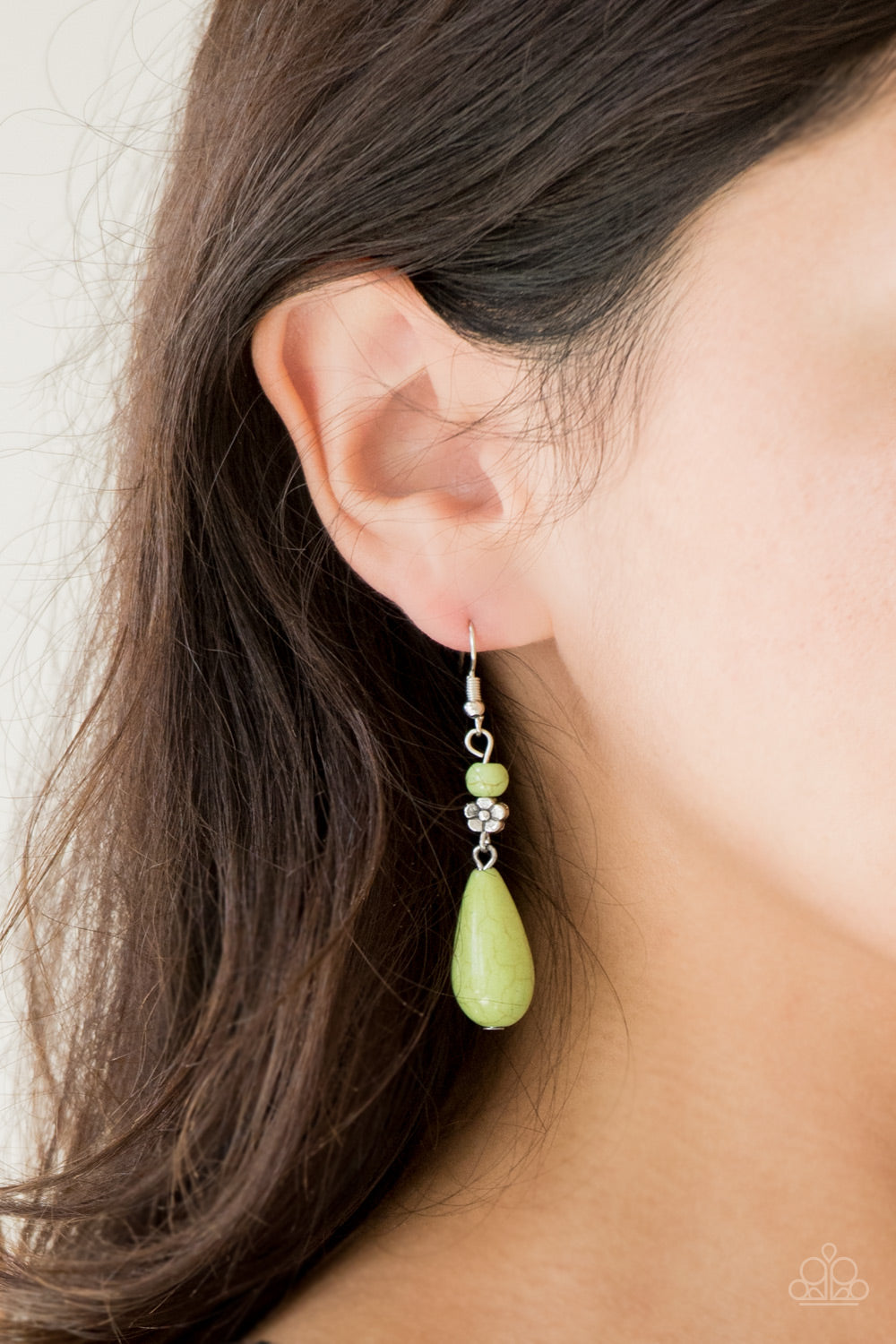 Sandstone Sunflowers - Green Earrings