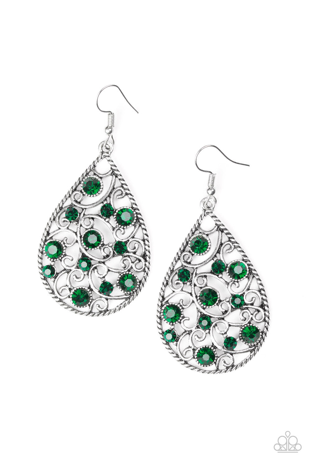 Certainly Courtier - Green Earrings 