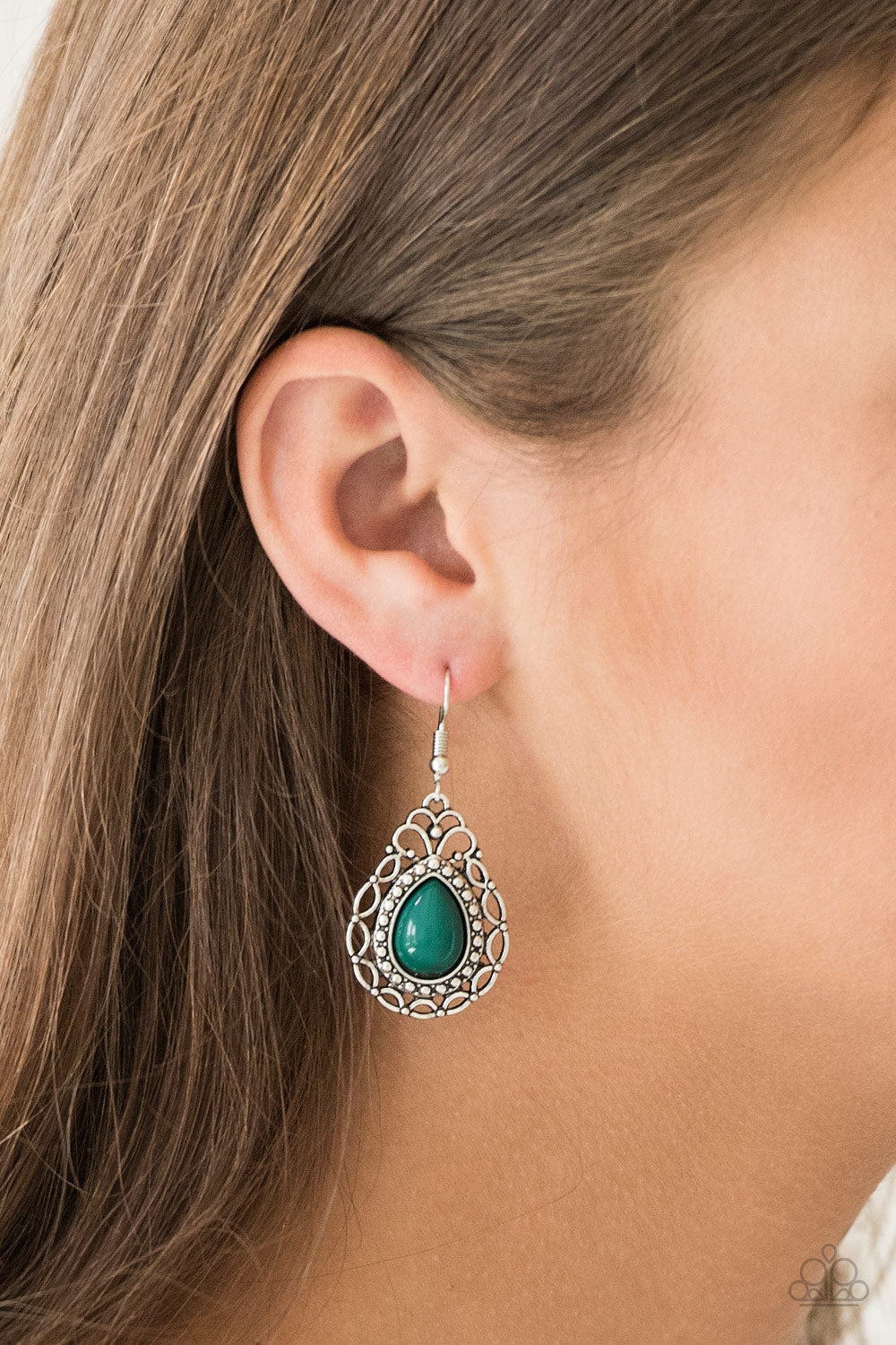 Flirty Finesse - Green Earrings