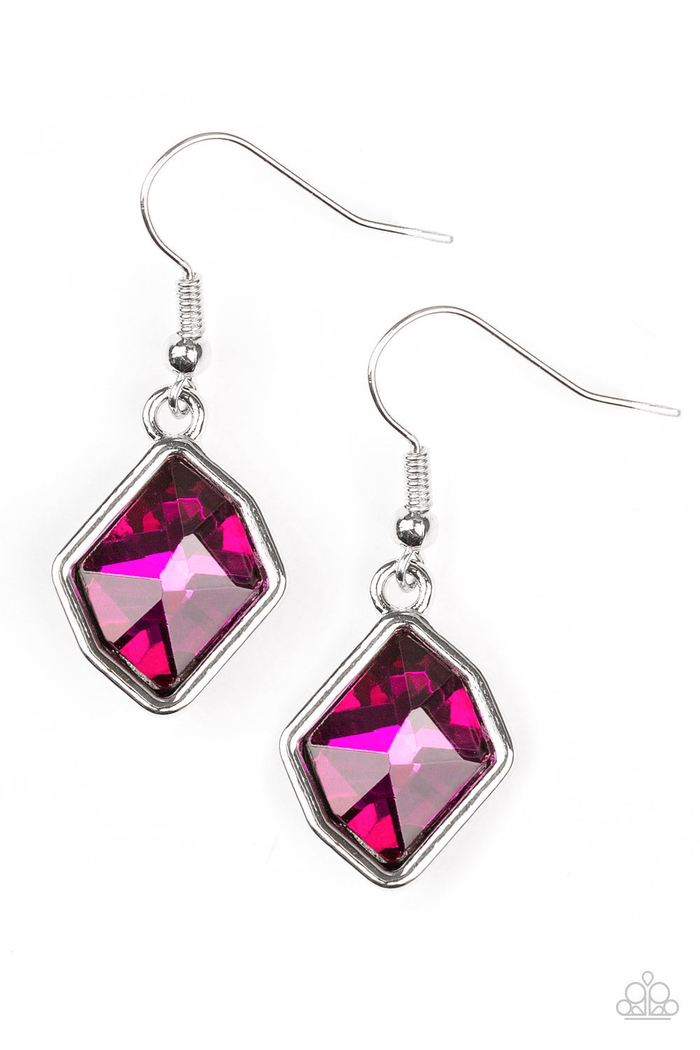 Paparazzi Glow It Up - Pink Earrings