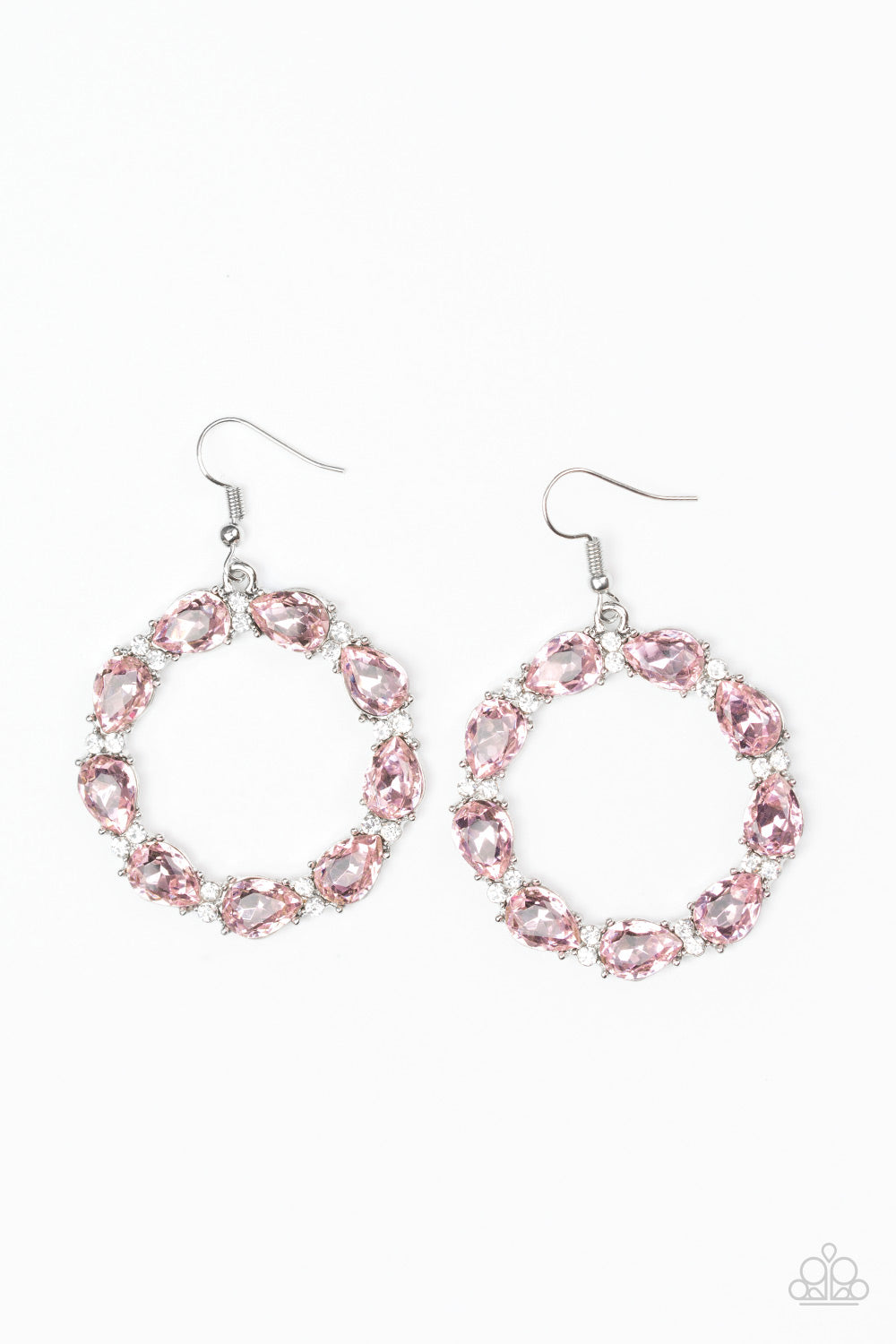 Ring Around The Rhinestones - Pink Earrings