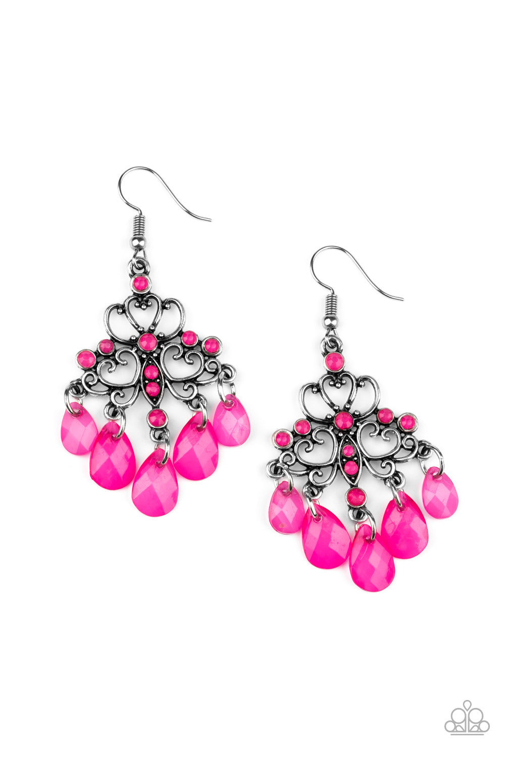 Paparazzi Dip It GLOW - Pink Earrings 