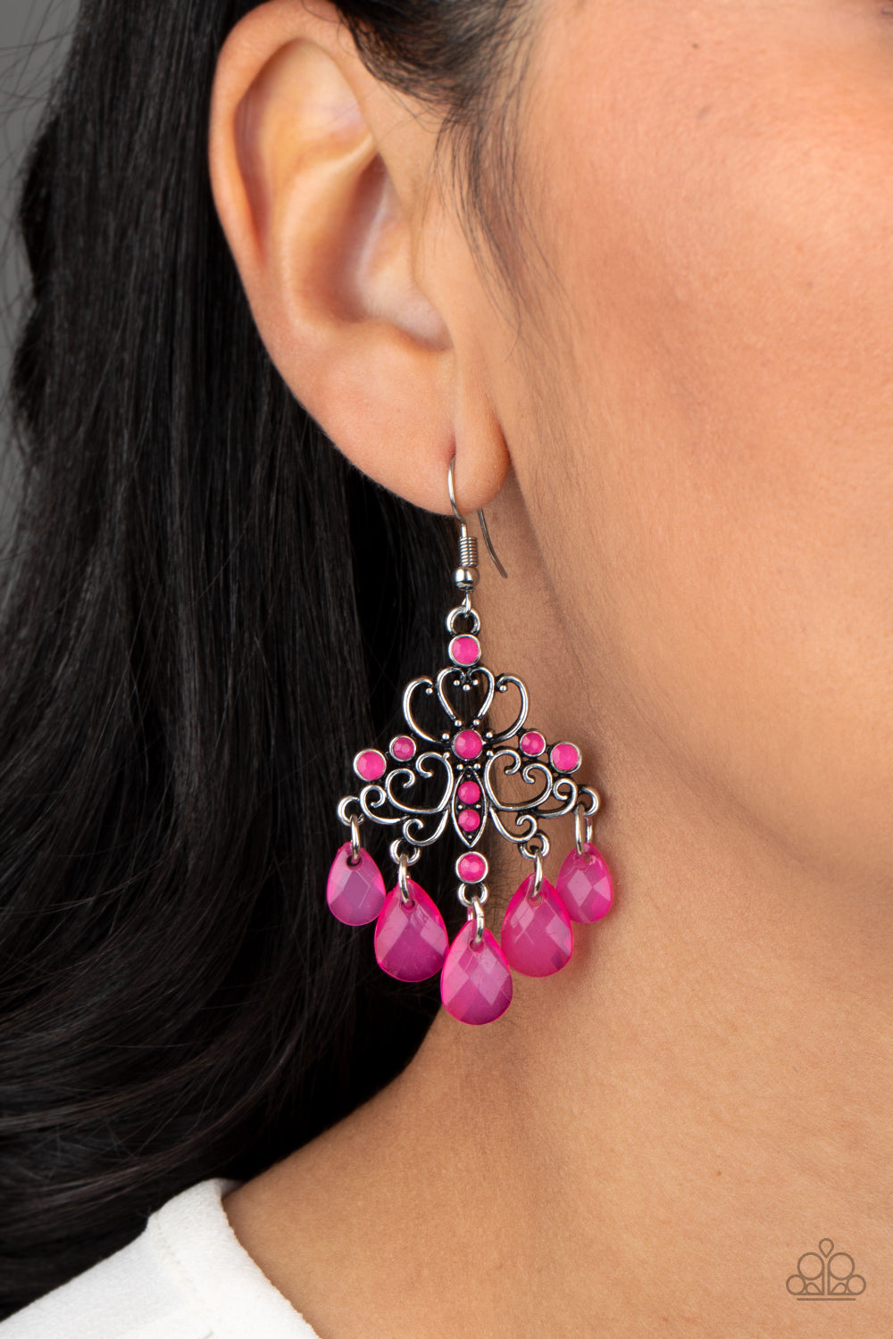 Paparazzi Dip It GLOW - Pink Earrings 