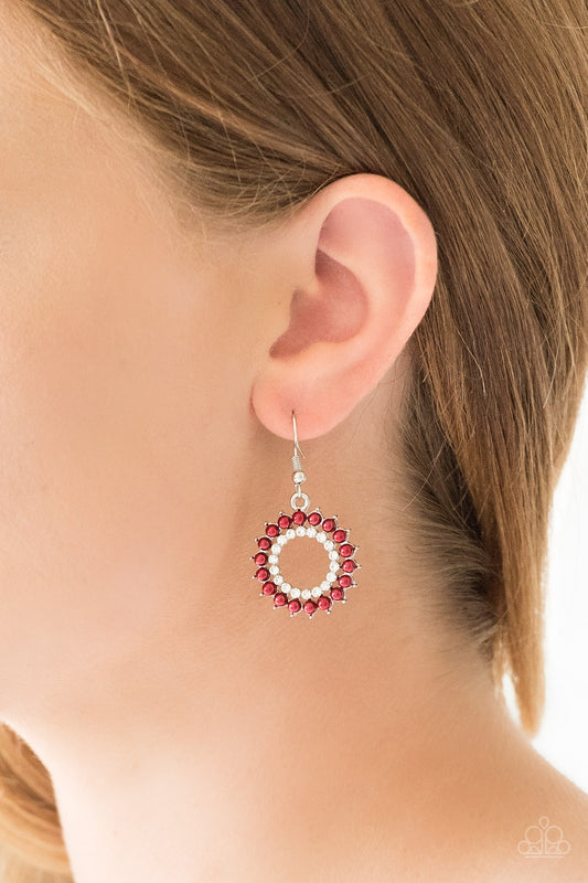 Wreathed in Radiance - Red Earrings