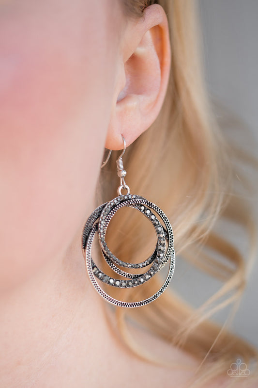 Paparazzi Elegantly Entangled - Silver Earrings 