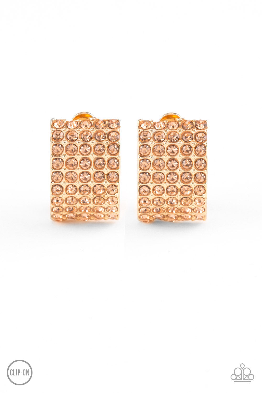 Paparazzi Hollywood Hotshot - Gold Clip-On Earrings